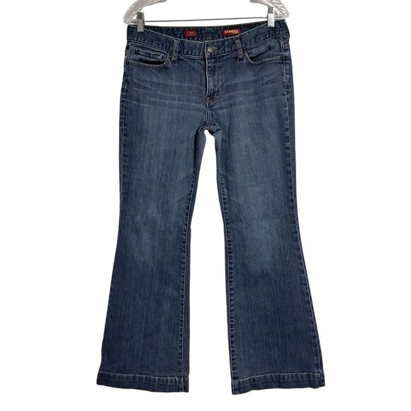 Express Womens Eva Fit & Flare Jeans Size 10R Blue Denim - Picture 5 of 11